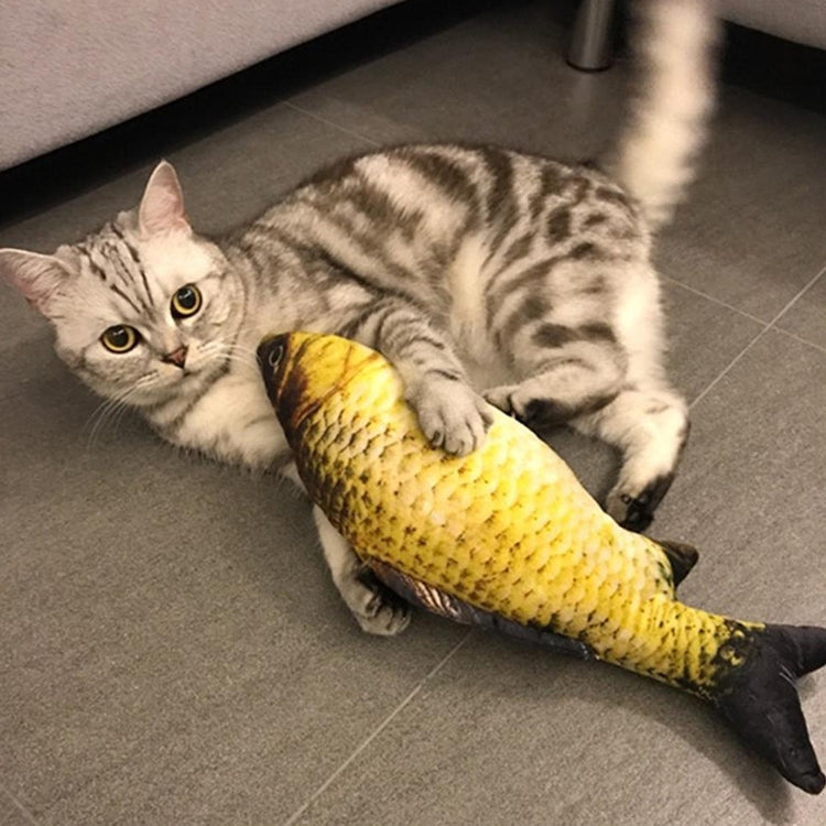 Juguete interactivo de gato eléctrico con pez de simulación de mascotas con carga USB, tamaño: 30cn, Size: 30cm (Black Grass Carp), Size: 30cm (Salmon), Size: 30cm (Red Carp)