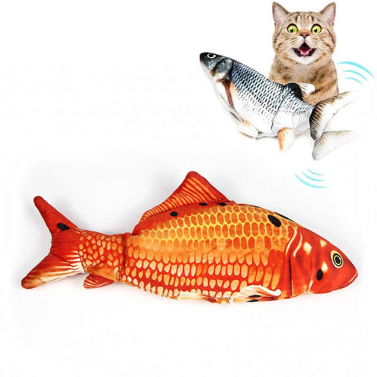 Juguete interactivo de gato eléctrico con pez de simulación de mascotas con carga USB, tamaño: 30cn, Size: 30cm (Black Grass Carp), Size: 30cm (Salmon), Size: 30cm (Red Carp)