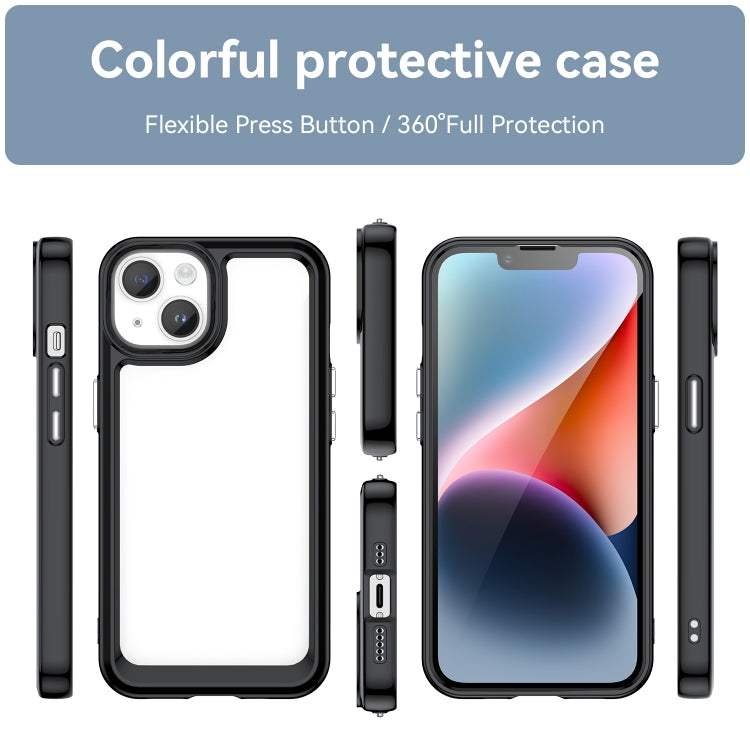 Caja colorida del teléfono de acrílico + TPU de la serie, For iPhone 15
