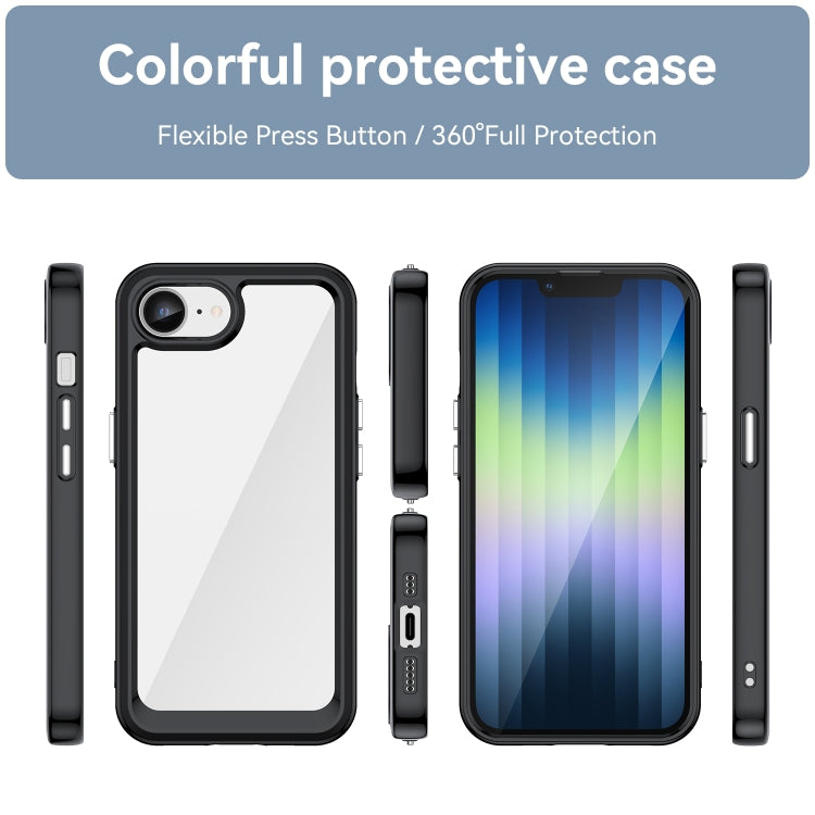 Caja colorida del teléfono de acrílico + TPU de la serie, For iPhone 17e / 16e, For iPhone 16 Pro Max, For iPhone 16 Pro, For iPhone 16 Plus, For iPhone 16, For iPhone 15 Pro Max, For iPhone 15 Pro, For iPhone 15 Plus