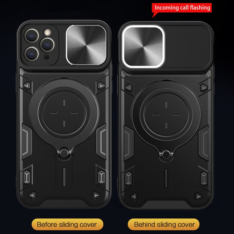 Estuche para teléfono con soporte magnético Camshield deslizante con textura de CD, For iPhone 12 Pro, For iPhone 11 Pro Max, For iPhone 11, For iPhone 11 Pro