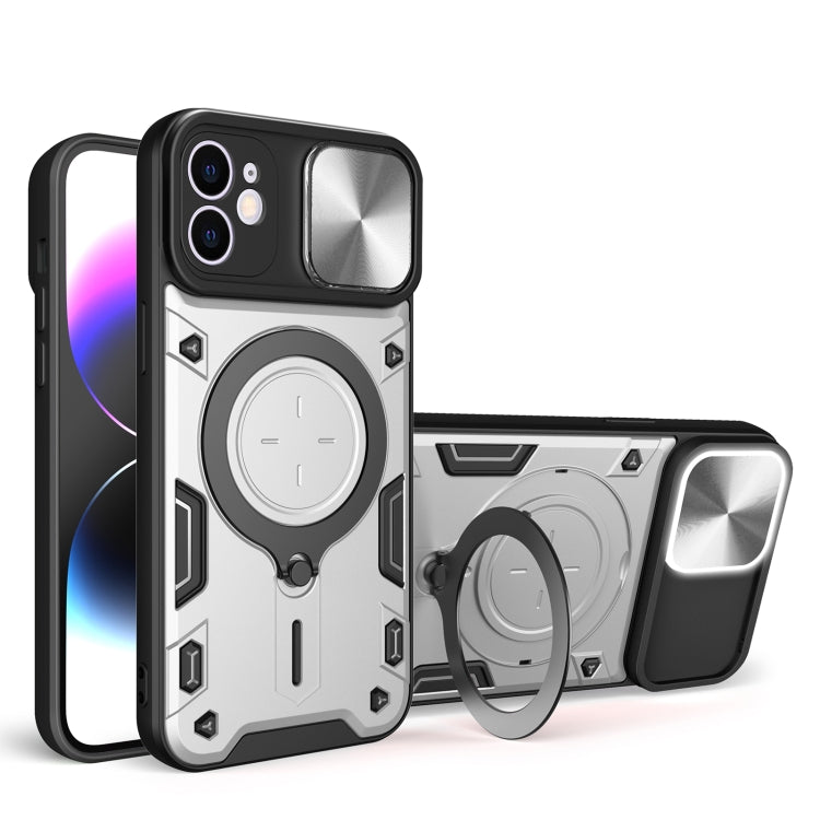 Estuche para teléfono con soporte magnético Camshield deslizante con textura de CD, For iPhone 12 Pro, For iPhone 11 Pro Max, For iPhone 11, For iPhone 11 Pro