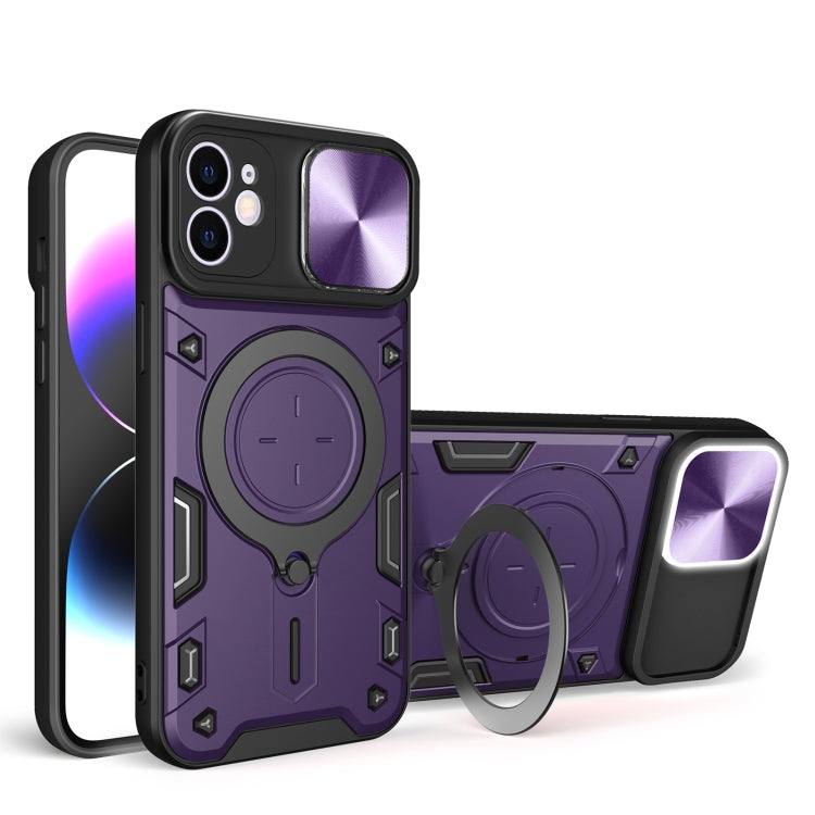 Estuche para teléfono con soporte magnético Camshield deslizante con textura de CD, For iPhone 12 Pro, For iPhone 11 Pro Max, For iPhone 11, For iPhone 11 Pro