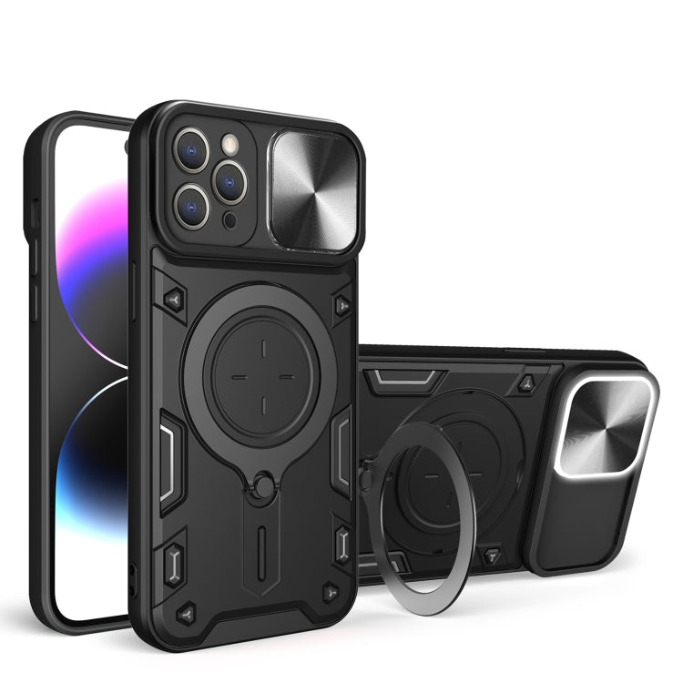 Estuche para teléfono con soporte magnético Camshield deslizante con textura de CD, For iPhone 12 Pro, For iPhone 11 Pro Max, For iPhone 11, For iPhone 11 Pro