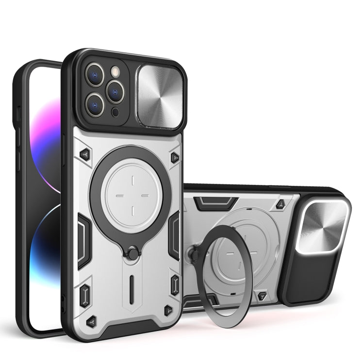 Estuche para teléfono con soporte magnético Camshield deslizante con textura de CD, For iPhone 12 Pro, For iPhone 11 Pro Max, For iPhone 11, For iPhone 11 Pro