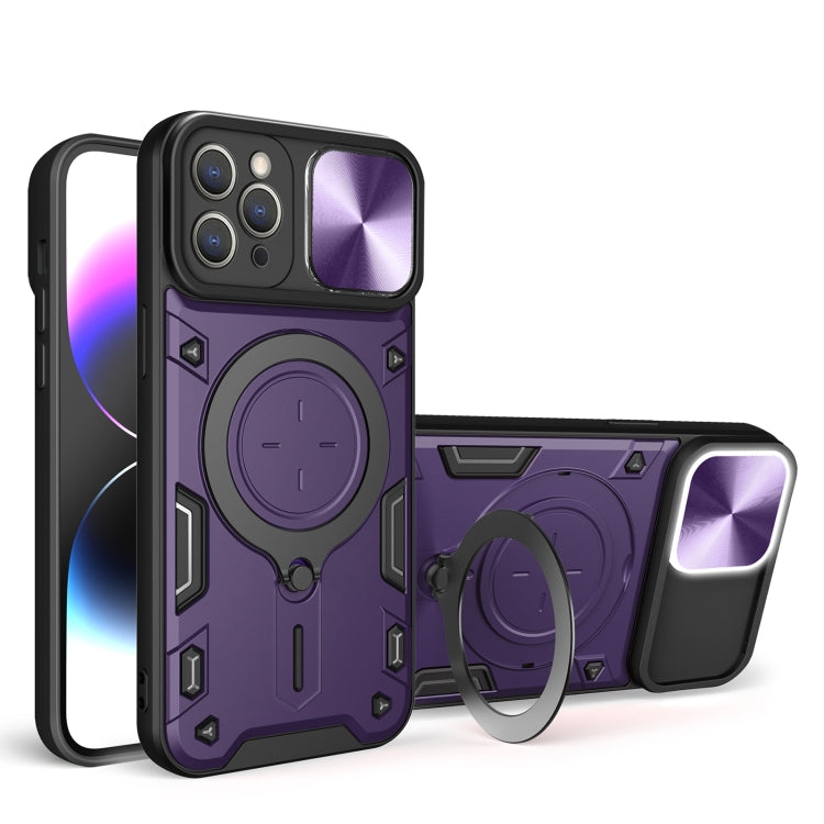 Estuche para teléfono con soporte magnético Camshield deslizante con textura de CD, For iPhone 12 Pro, For iPhone 11 Pro Max, For iPhone 11, For iPhone 11 Pro