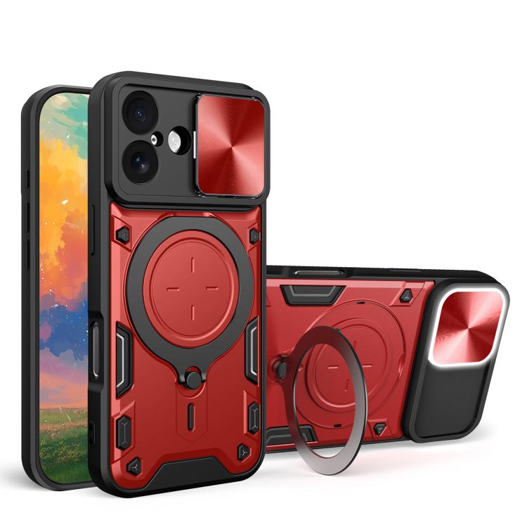 Estuche para teléfono con soporte magnético Camshield deslizante con textura de CD, For iPhone 18 Pro, For iPhone 18 Pro Max, For iPhone 17e / 16e, For iPhone 17 Pro Max, For iPhone 17 Pro, For iPhone 17, For iPhone Air, For iPhone 16 Pro Max