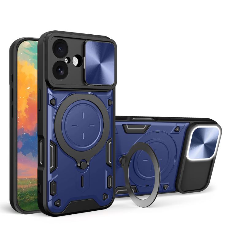 Estuche para teléfono con soporte magnético Camshield deslizante con textura de CD, For iPhone 18 Pro, For iPhone 18 Pro Max, For iPhone 17e / 16e, For iPhone 17 Pro Max, For iPhone 17 Pro, For iPhone 17, For iPhone Air, For iPhone 16 Pro Max