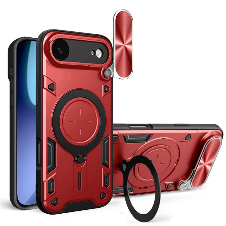 Estuche para teléfono con soporte magnético Camshield deslizante con textura de CD, For iPhone 18 Pro, For iPhone 18 Pro Max, For iPhone 17e / 16e, For iPhone 17 Pro Max, For iPhone 17 Pro, For iPhone 17, For iPhone Air, For iPhone 16 Pro Max