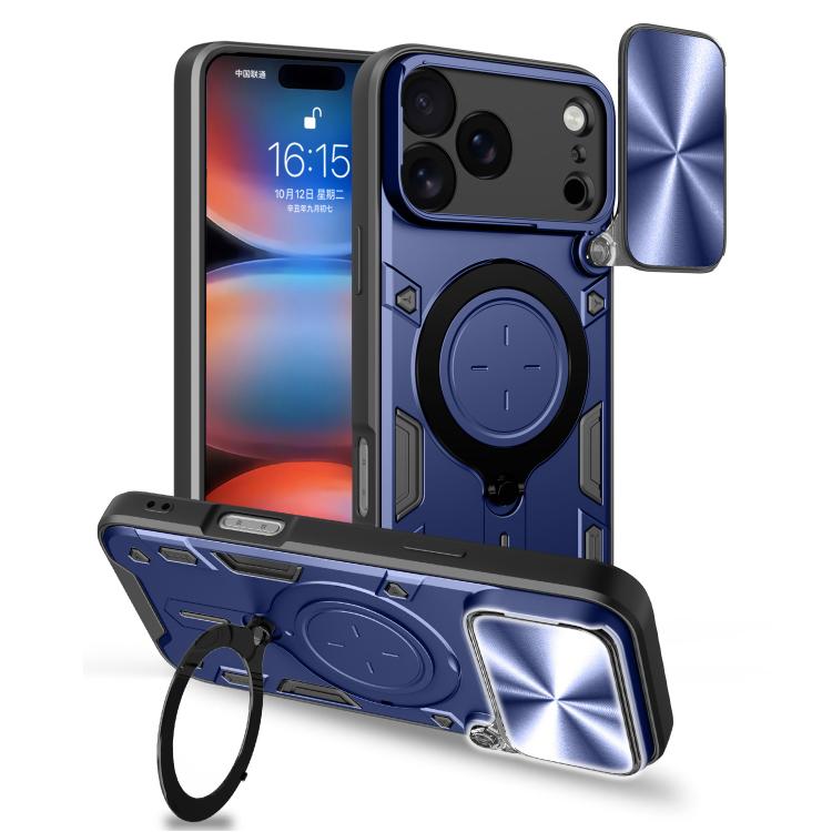 Estuche para teléfono con soporte magnético Camshield deslizante con textura de CD, For iPhone 18 Pro, For iPhone 18 Pro Max, For iPhone 17e / 16e, For iPhone 17 Pro Max, For iPhone 17 Pro, For iPhone 17, For iPhone Air, For iPhone 16 Pro Max