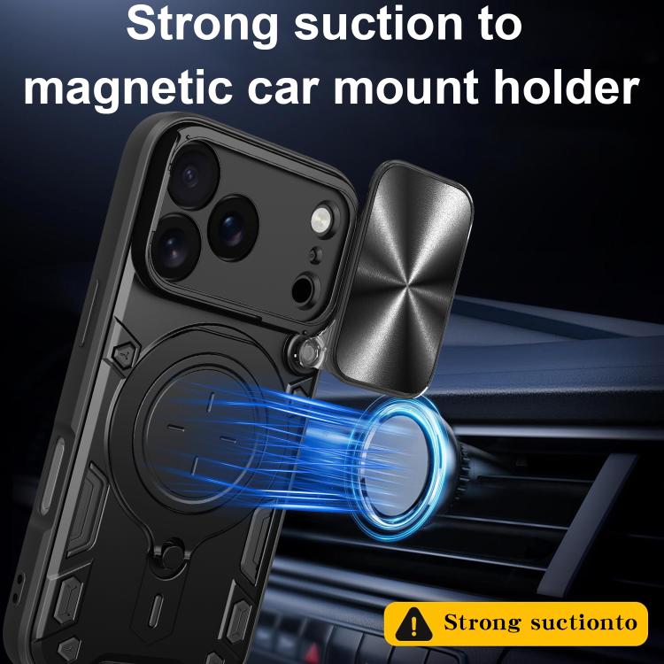 Estuche para teléfono con soporte magnético Camshield deslizante con textura de CD, For iPhone 18 Pro, For iPhone 18 Pro Max, For iPhone 17e / 16e, For iPhone 17 Pro Max, For iPhone 17 Pro, For iPhone 17, For iPhone Air, For iPhone 16 Pro Max