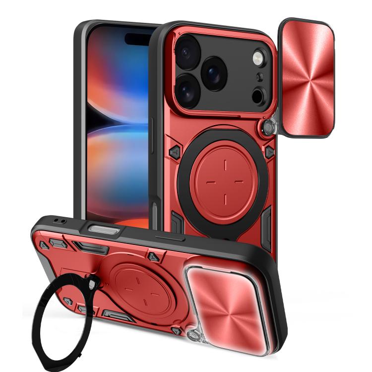 Estuche para teléfono con soporte magnético Camshield deslizante con textura de CD, For iPhone 18 Pro, For iPhone 18 Pro Max, For iPhone 17e / 16e, For iPhone 17 Pro Max, For iPhone 17 Pro, For iPhone 17, For iPhone Air, For iPhone 16 Pro Max
