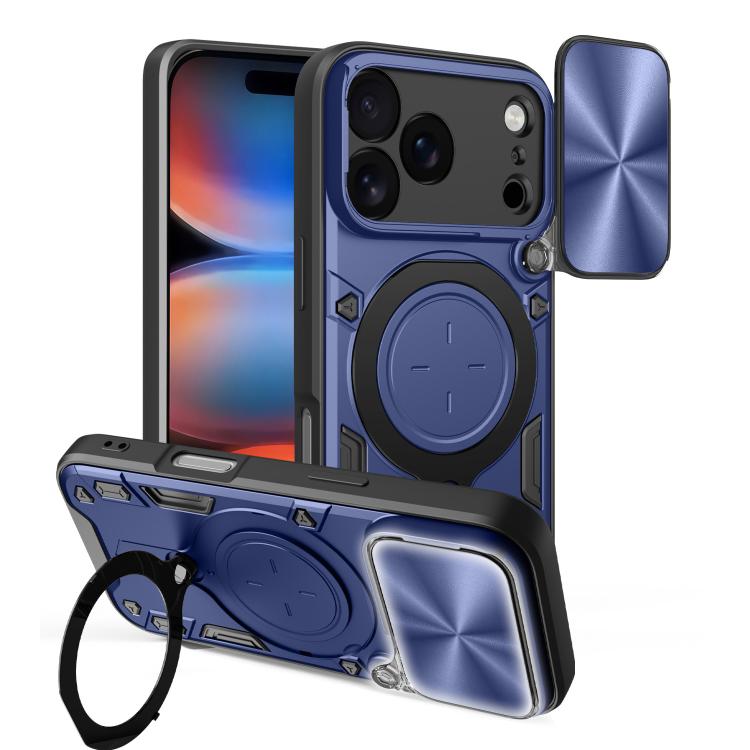 Estuche para teléfono con soporte magnético Camshield deslizante con textura de CD, For iPhone 18 Pro, For iPhone 18 Pro Max, For iPhone 17e / 16e, For iPhone 17 Pro Max, For iPhone 17 Pro, For iPhone 17, For iPhone Air, For iPhone 16 Pro Max
