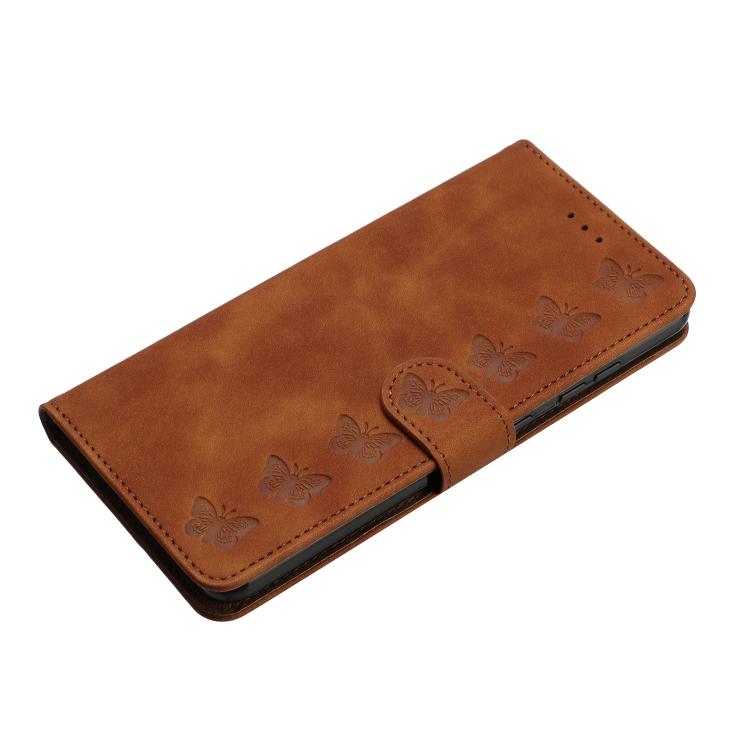 Estuche para teléfono de cuero con relieve de siete mariposas, For iPhone 16e / 17e, For iPhone 17 Pro Max, For iPhone 17 Pro, For iPhone 17, For iPhone Air, For iPhone 16 Pro Max, For iPhone 16 Pro, For iPhone 16 Plus