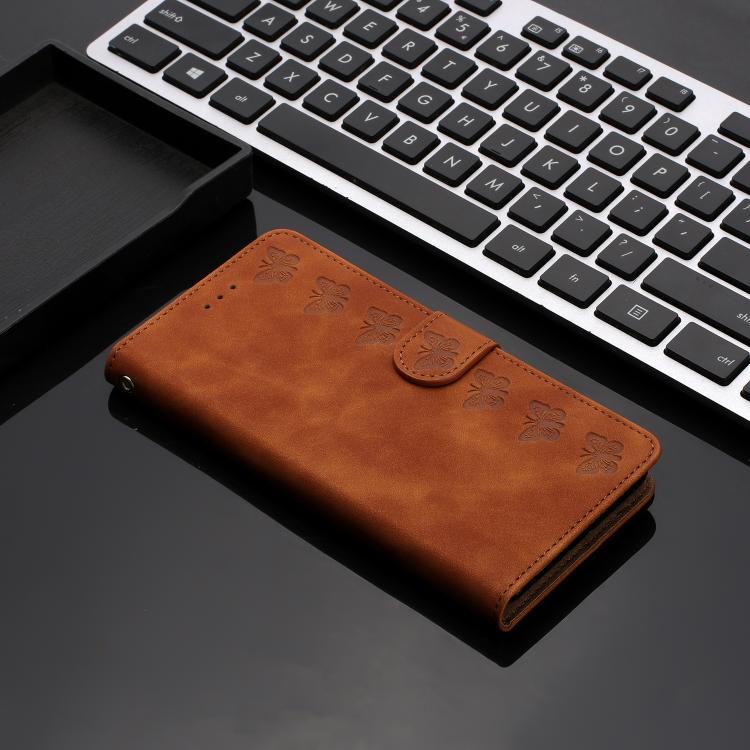 Estuche para teléfono de cuero con relieve de siete mariposas, For iPhone 18 Pro / 17 Pro, For iPhone 18 Pro Max / 17 Pro Max, For iPhone 16e / 17e, For iPhone 17, For iPhone Air, For iPhone 16 Pro Max, For iPhone 16 Pro, For iPhone 16 Plus