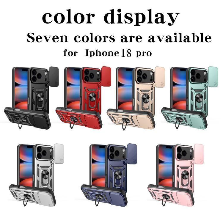 Diseño de cubierta de cámara deslizante Funda de teléfono TPU + PC, For iPhone 18 Pro, For iPhone 18 Pro Max, For iPhone 17e / 16e, For iPhone 17 Pro Max, For iPhone 17 Pro, For iPhone 17