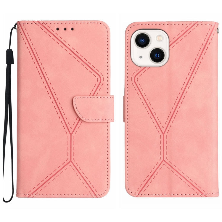 Funda de teléfono de cuero en relieve con costuras, For iPhone 16, For iPhone 15 Pro Max, For iPhone 15 Pro, For iPhone 15 Plus, For iPhone 15