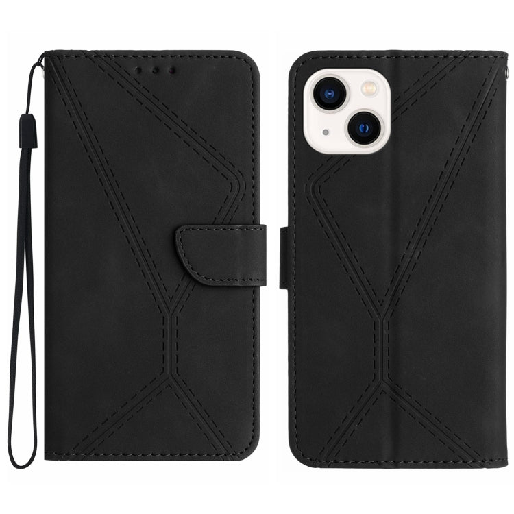 Funda de teléfono de cuero en relieve con costuras, For iPhone 16, For iPhone 15 Pro Max, For iPhone 15 Pro, For iPhone 15 Plus, For iPhone 15