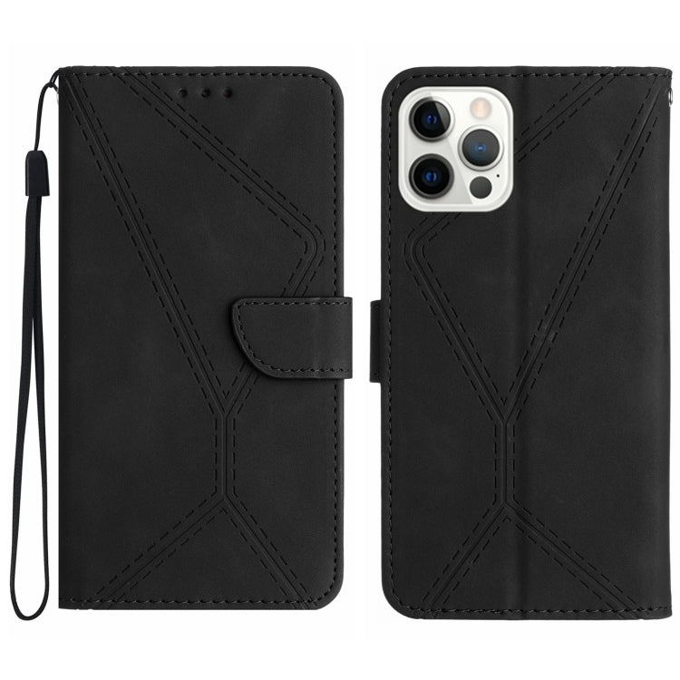 Funda de teléfono de cuero en relieve con costuras, For iPhone 16, For iPhone 15 Pro Max, For iPhone 15 Pro, For iPhone 15 Plus, For iPhone 15