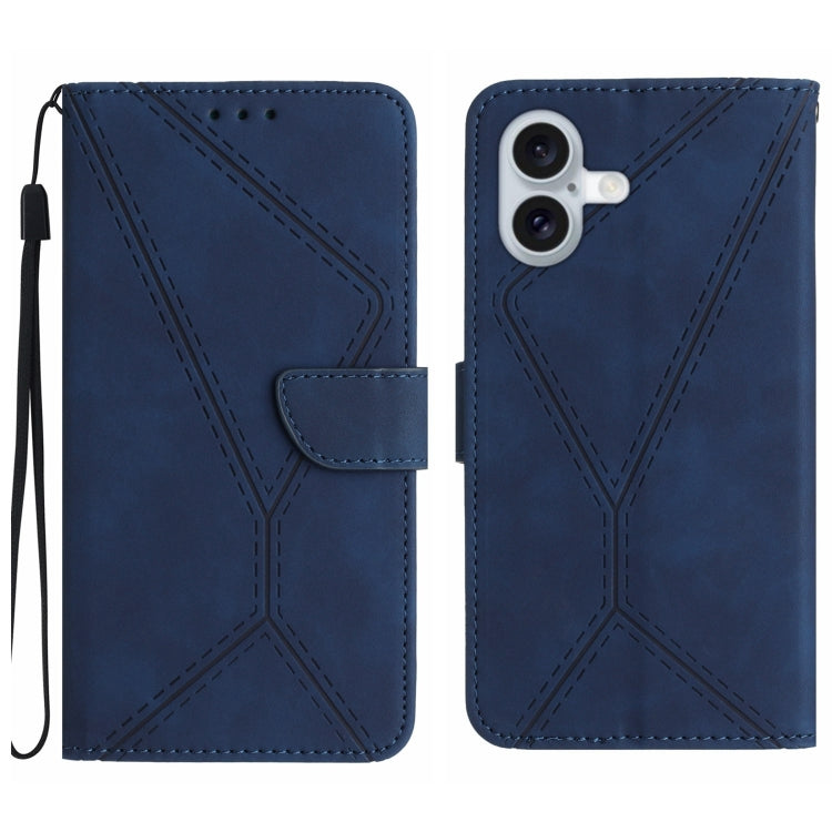 Funda de teléfono de cuero en relieve con costuras, For iPhone 16, For iPhone 15 Pro Max, For iPhone 15 Pro, For iPhone 15 Plus, For iPhone 15