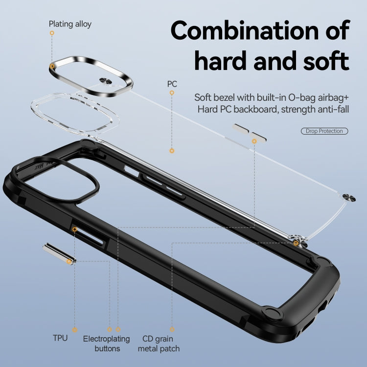 Caja del teléfono de protección de lente de TPU + PC, For iPhone 15 Pro Max, For iPhone 15 Pro, For iPhone 15 Plus, For iPhone 15