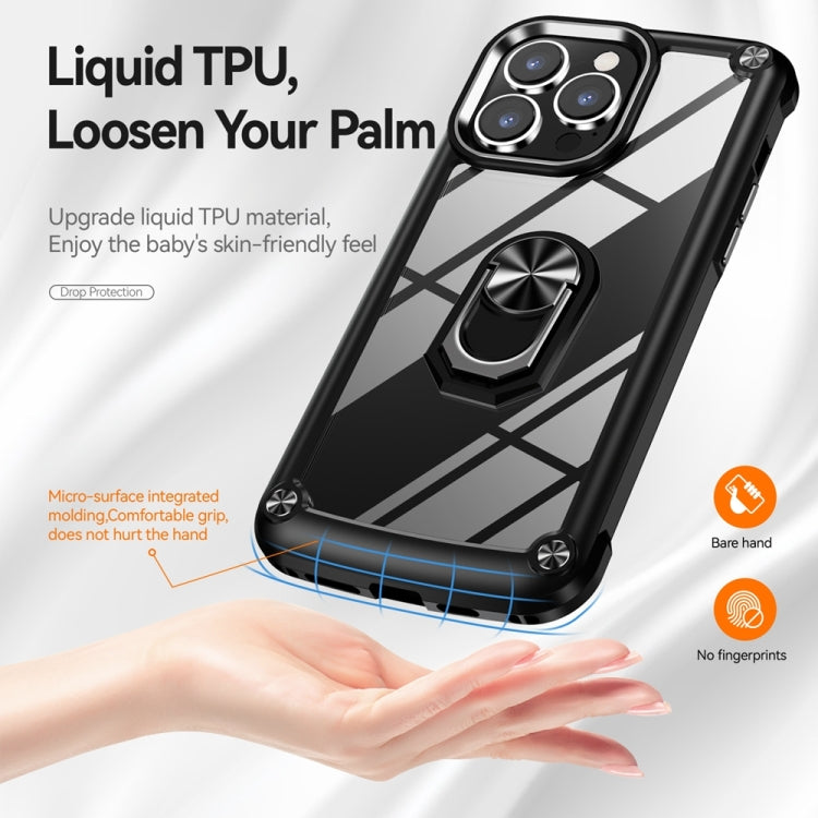 Estuche para teléfono con protección de lente de TPU + PC con soporte para anillo, For iPhone 15 Pro, For iPhone 15 Plus, For iPhone 15