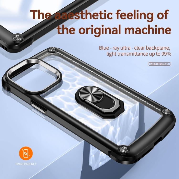 Estuche para teléfono con protección de lente de TPU + PC con soporte para anillo, For iPhone 15 Pro, For iPhone 15 Plus, For iPhone 15
