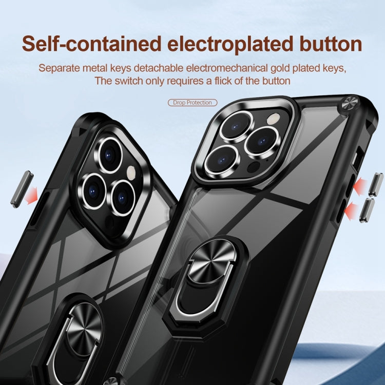 Estuche para teléfono con protección de lente de TPU + PC con soporte para anillo, For iPhone 15 Pro, For iPhone 15 Plus, For iPhone 15