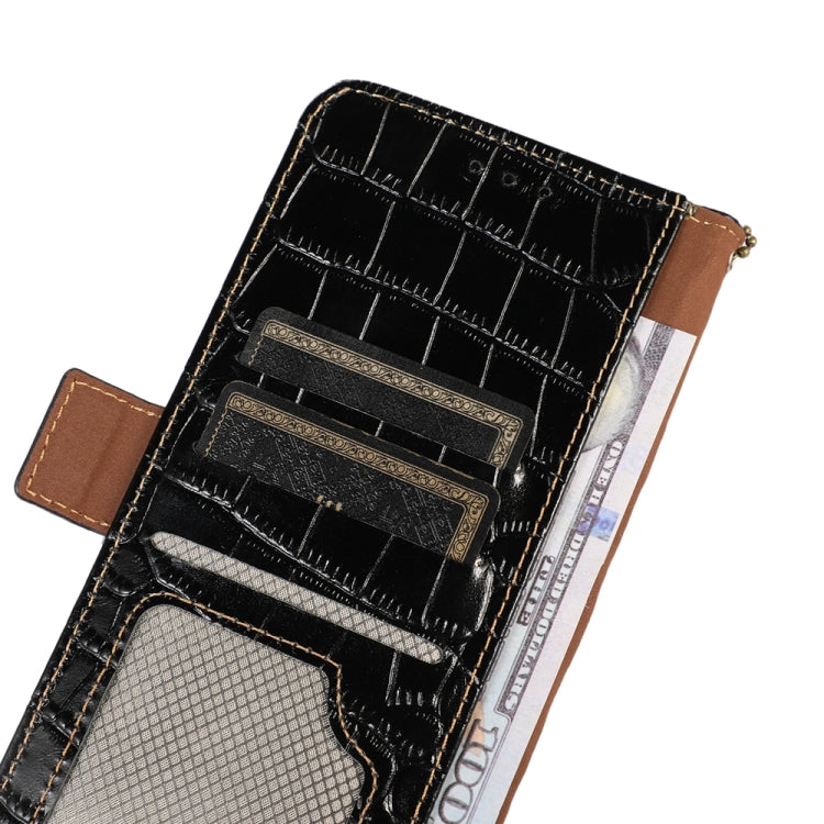 Estuche para teléfono de piel de vaca con capa superior de cocodrilo, For iPhone 15