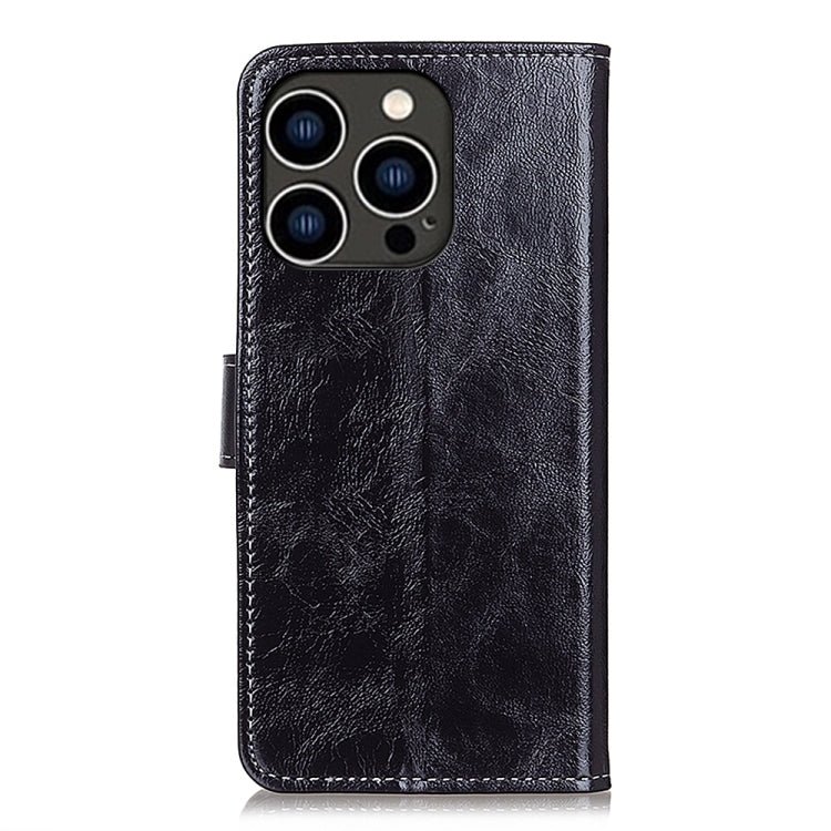 Estuche para teléfono de cuero con tapa horizontal y textura de caballo loco retro, For iPhone 15 Pro Max, For iPhone 15 Pro, For iPhone 15 Plus, For iPhone 15