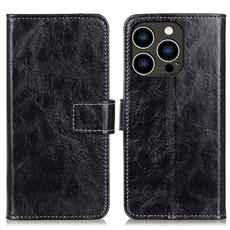 Estuche para teléfono de cuero con tapa horizontal y textura de caballo loco retro, For iPhone 18 Pro / 17 Pro, For iPhone 18 Pro Max / 17 Pro Max, For iPhone 16e / 17e, For iPhone 17, For iPhone Air, For iPhone 16 Pro Max, For iPhone 16 Pro           ...
