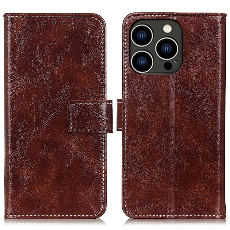 Estuche para teléfono de cuero con tapa horizontal y textura de caballo loco retro, For iPhone 18 Pro / 17 Pro, For iPhone 18 Pro Max / 17 Pro Max, For iPhone 16e / 17e, For iPhone 17, For iPhone Air, For iPhone 16 Pro Max, For iPhone 16 Pro           ...