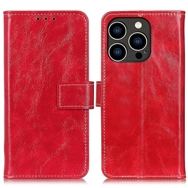 Estuche para teléfono de cuero con tapa horizontal y textura de caballo loco retro, For iPhone 18 Pro / 17 Pro, For iPhone 18 Pro Max / 17 Pro Max, For iPhone 16e / 17e, For iPhone 17, For iPhone Air, For iPhone 16 Pro Max, For iPhone 16 Pro           ...