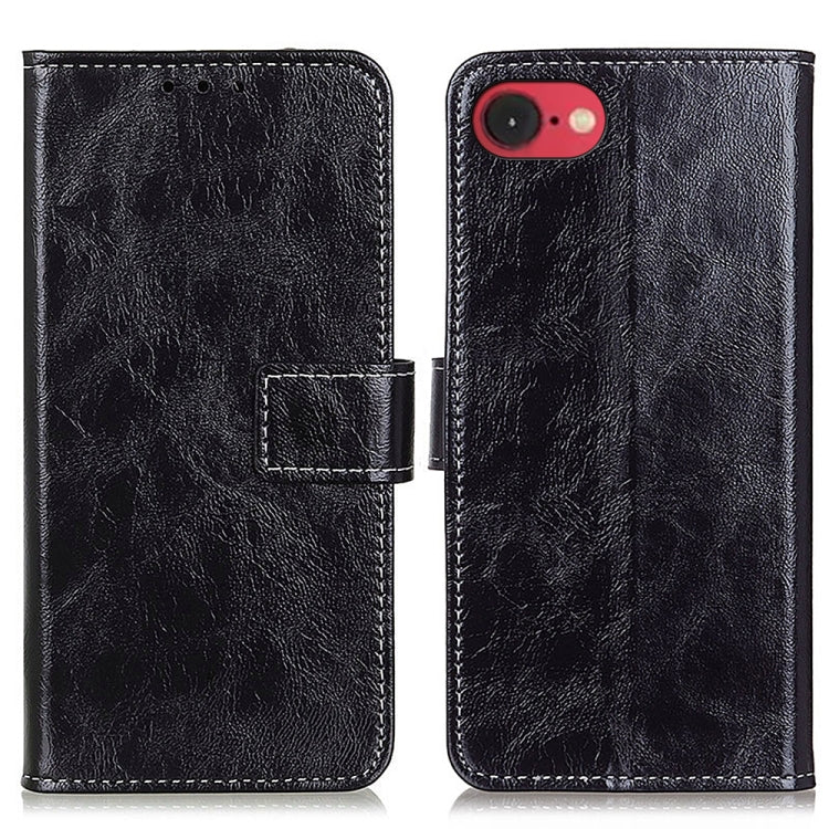Estuche para teléfono de cuero con tapa horizontal y textura de caballo loco retro, For iPhone 18 Pro / 17 Pro, For iPhone 18 Pro Max / 17 Pro Max, For iPhone 16e / 17e, For iPhone 17, For iPhone Air, For iPhone 16 Pro Max, For iPhone 16 Pro           ...