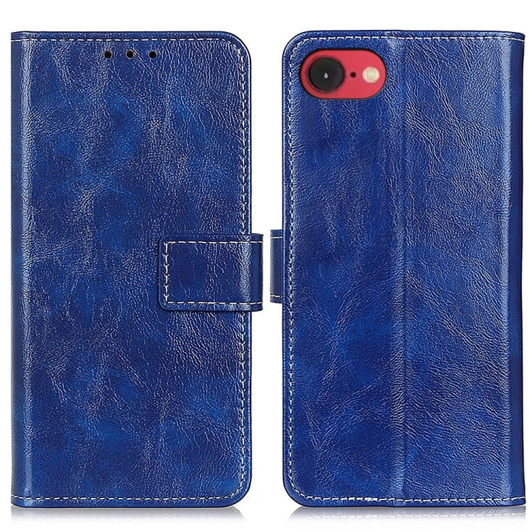Estuche para teléfono de cuero con tapa horizontal y textura de caballo loco retro, For iPhone 18 Pro / 17 Pro, For iPhone 18 Pro Max / 17 Pro Max, For iPhone 16e / 17e, For iPhone 17, For iPhone Air, For iPhone 16 Pro Max, For iPhone 16 Pro           ...