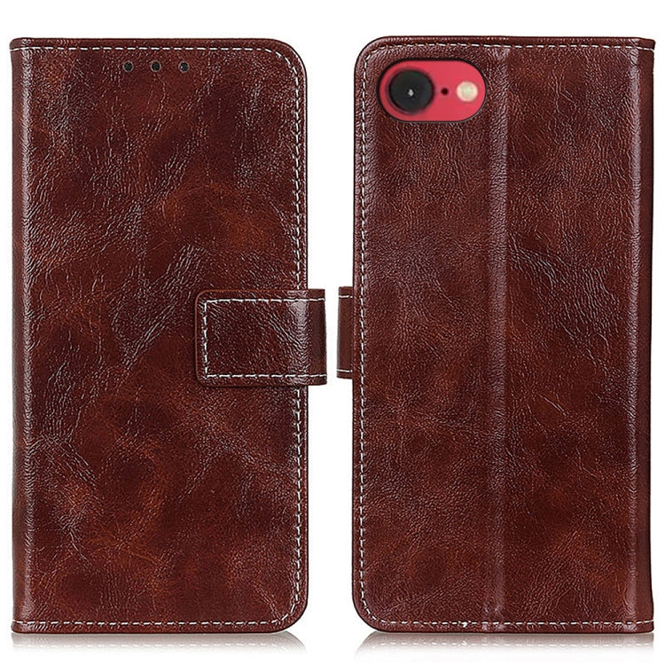 Estuche para teléfono de cuero con tapa horizontal y textura de caballo loco retro, For iPhone 18 Pro / 17 Pro, For iPhone 18 Pro Max / 17 Pro Max, For iPhone 16e / 17e, For iPhone 17, For iPhone Air, For iPhone 16 Pro Max, For iPhone 16 Pro           ...