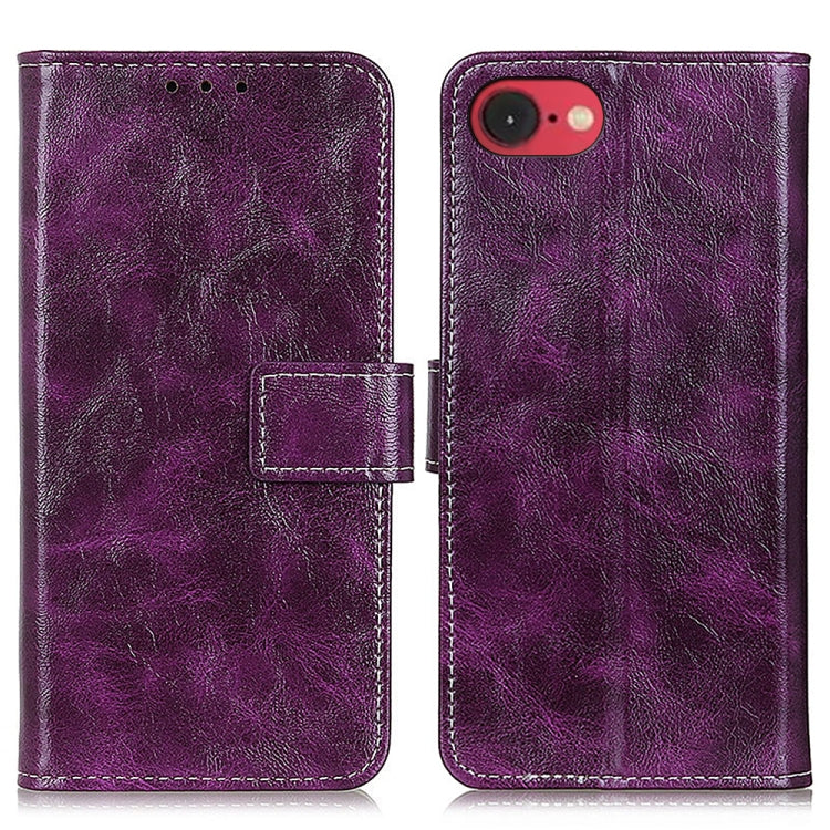 Estuche para teléfono de cuero con tapa horizontal y textura de caballo loco retro, For iPhone 18 Pro / 17 Pro, For iPhone 18 Pro Max / 17 Pro Max, For iPhone 16e / 17e, For iPhone 17, For iPhone Air, For iPhone 16 Pro Max, For iPhone 16 Pro           ...