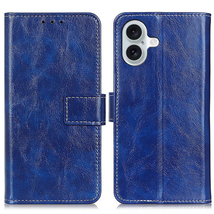 Estuche para teléfono de cuero con tapa horizontal y textura de caballo loco retro, For iPhone 18 Pro / 17 Pro, For iPhone 18 Pro Max / 17 Pro Max, For iPhone 16e / 17e, For iPhone 17, For iPhone Air, For iPhone 16 Pro Max, For iPhone 16 Pro           ...
