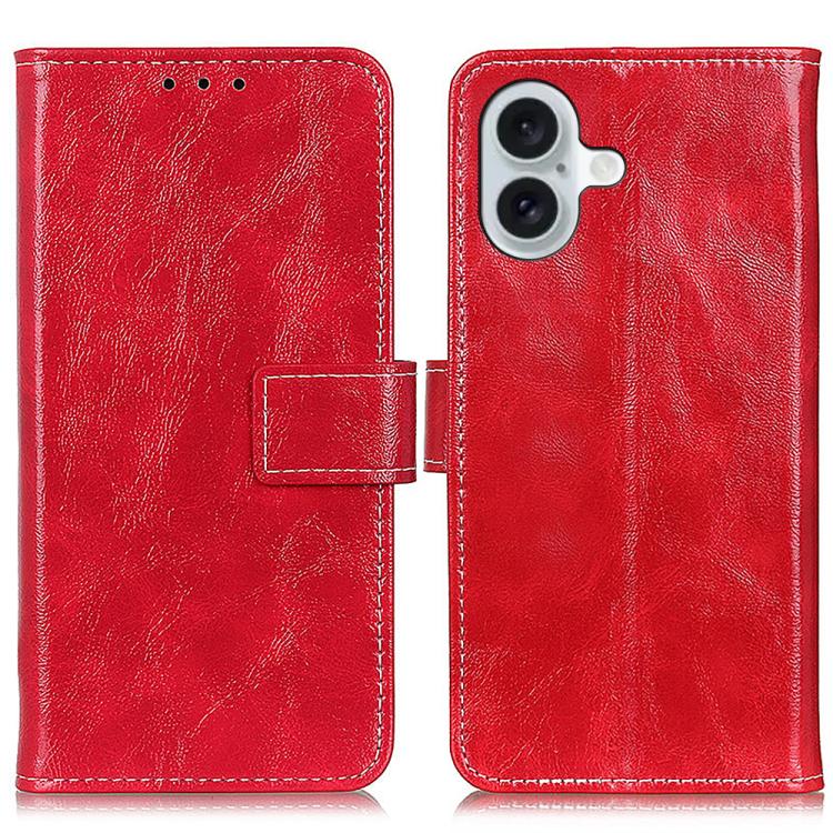 Estuche para teléfono de cuero con tapa horizontal y textura de caballo loco retro, For iPhone 18 Pro / 17 Pro, For iPhone 18 Pro Max / 17 Pro Max, For iPhone 16e / 17e, For iPhone 17, For iPhone Air, For iPhone 16 Pro Max, For iPhone 16 Pro           ...