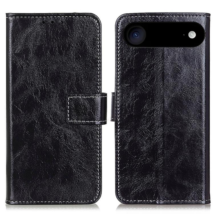 Estuche para teléfono de cuero con tapa horizontal y textura de caballo loco retro, For iPhone 18 Pro / 17 Pro, For iPhone 18 Pro Max / 17 Pro Max, For iPhone 16e / 17e, For iPhone 17, For iPhone Air, For iPhone 16 Pro Max, For iPhone 16 Pro           ...