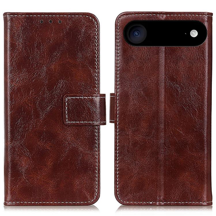 Estuche para teléfono de cuero con tapa horizontal y textura de caballo loco retro, For iPhone 18 Pro / 17 Pro, For iPhone 18 Pro Max / 17 Pro Max, For iPhone 16e / 17e, For iPhone 17, For iPhone Air, For iPhone 16 Pro Max, For iPhone 16 Pro           ...
