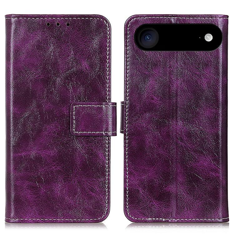 Estuche para teléfono de cuero con tapa horizontal y textura de caballo loco retro, For iPhone 18 Pro / 17 Pro, For iPhone 18 Pro Max / 17 Pro Max, For iPhone 16e / 17e, For iPhone 17, For iPhone Air, For iPhone 16 Pro Max, For iPhone 16 Pro           ...