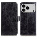 Estuche para teléfono de cuero con tapa horizontal y textura de caballo loco retro, For iPhone 18 Pro / 17 Pro, For iPhone 18 Pro Max / 17 Pro Max, For iPhone 16e / 17e, For iPhone 17, For iPhone Air, For iPhone 16 Pro Max, For iPhone 16 Pro           ...