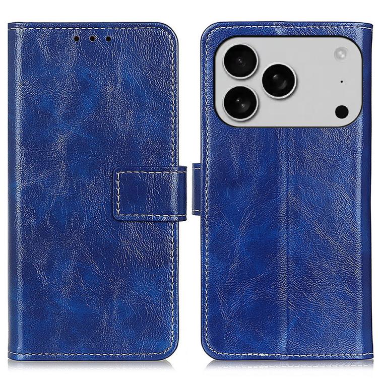 Estuche para teléfono de cuero con tapa horizontal y textura de caballo loco retro, For iPhone 18 Pro / 17 Pro, For iPhone 18 Pro Max / 17 Pro Max, For iPhone 16e / 17e, For iPhone 17, For iPhone Air, For iPhone 16 Pro Max, For iPhone 16 Pro           ...