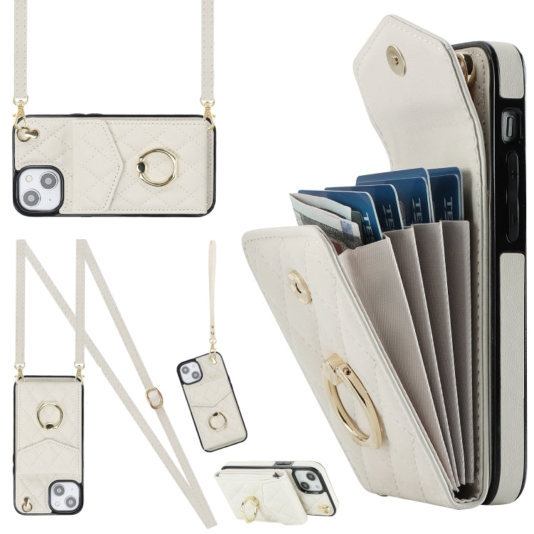 Estuche para teléfono con textura romboidal con cordón largo, For iPhone 15 Pro, For iPhone 15 Plus, For iPhone 15, For iPhone 14 Plus, For iPhone 14, For iPhone 14 Pro