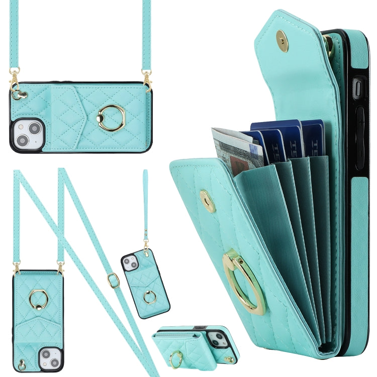 Estuche para teléfono con textura romboidal con cordón largo, For iPhone 15 Pro, For iPhone 15 Plus, For iPhone 15, For iPhone 14 Plus, For iPhone 14, For iPhone 14 Pro