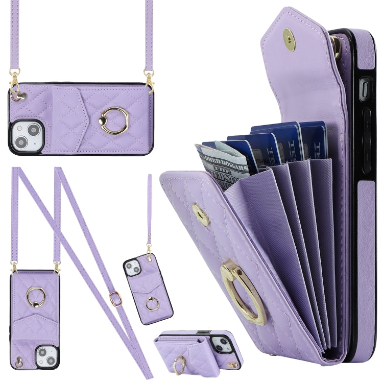 Estuche para teléfono con textura romboidal con cordón largo, For iPhone 15 Pro, For iPhone 15 Plus, For iPhone 15, For iPhone 14 Plus, For iPhone 14, For iPhone 14 Pro