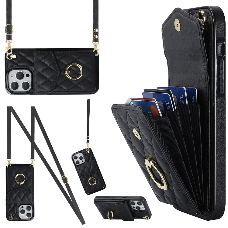 Estuche para teléfono con textura romboidal con cordón largo, For iPhone 15 Pro, For iPhone 15 Plus, For iPhone 15, For iPhone 14 Plus, For iPhone 14, For iPhone 14 Pro