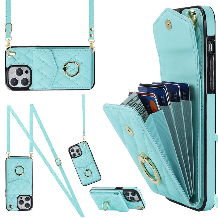 Estuche para teléfono con textura romboidal con cordón largo, For iPhone 15 Pro, For iPhone 15 Plus, For iPhone 15, For iPhone 14 Plus, For iPhone 14, For iPhone 14 Pro