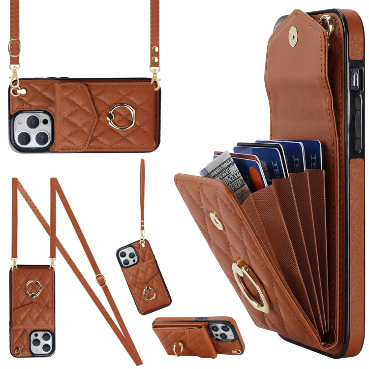 Estuche para teléfono con textura romboidal con cordón largo, For iPhone 15 Pro, For iPhone 15 Plus, For iPhone 15, For iPhone 14 Plus, For iPhone 14, For iPhone 14 Pro